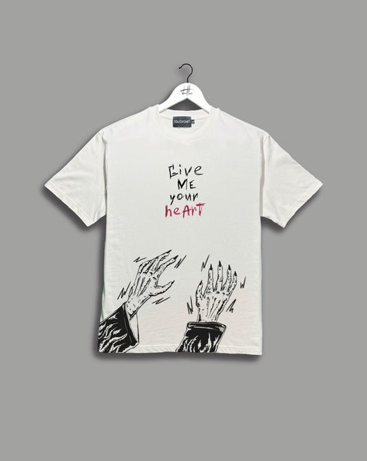 T-Shirt "Heart Seeker" | Bone White & Vintage Black